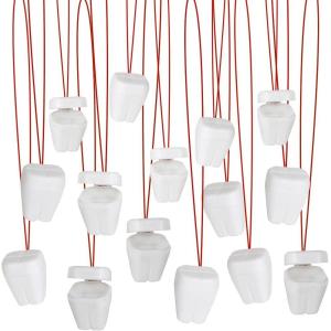 ArtCreativity Tooth Saver Necklaces (Set of 144) White Teeth Containers, Tooth Holders For Boys & Girls, Dentist Office Giveaways For Kids, Theme Party Supplies, Unique Goodie Bag Fillers