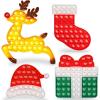 ArtCreativity Christmas Poppers for Kids – 4 Pack – Christmas Pop Its Bubble Fidget Sensory Toys Include Rudolph The Reindeer & Santa Hat – Basket Stocking Stuffers – Holiday Birthday Party Favors
