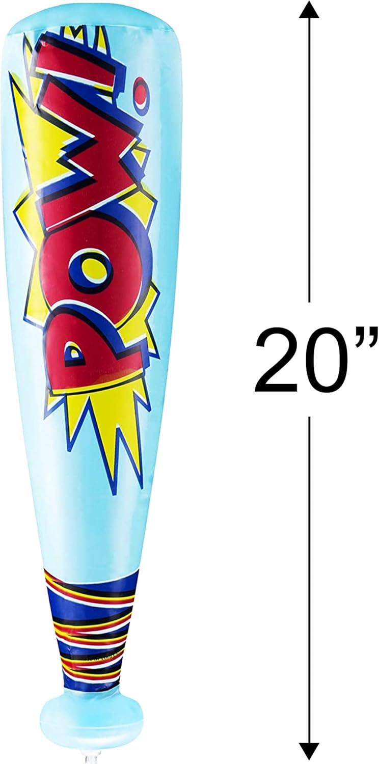 imageArtCreativity 20 Inch Pow Inflatable Baseball Bats Pack of 12 Baseball Goodie Bags Favors Superhero Birthday Boy Party Favors Carnival Party Prizes Toddler Outdoor Toys Fun Summer Toys for Kids