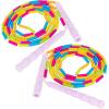 ArtCreativity Beaded Jump Rope for Kids – 2-Pack of Colorful Jump Ropes with Bright Pink Handles – Fun Outdoor Beaded Jump Ropes for Kids Ages 6-9 – Durable Skipping Rope for Active Play