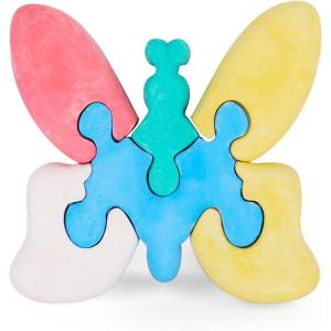 ArtCreativity Butterfly Puzzle Sidewalk Chalk for Kids – Fun Easter Basket Filler – Washable Sidewalk Chalk Set with 6 Pieces – Outdoor Chalk in 5 Colors – Creative Outdoor Toys for Boys and Girls