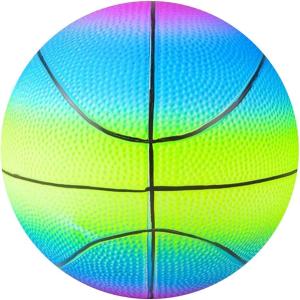 ArtCreativity Rainbow Basketball for Kids, Bouncy 9” Rubber Kick Ball for Backyard, Park, and Beach Outdoor Fun, Beautiful Rainbow Colors, Durable Outside Play Toys for Boys and Girls – Sold Deflated
