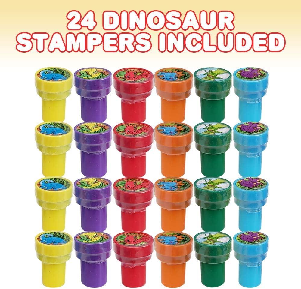 imageArtCreativity Dinosaur Stampers for Kids Pack of 24 PreInked Dino Kids Stamps Dinosaur Stamp Birthday Gift Party Favors Supplies Piata Fillers Arts n Crafts Teacher Stamps Set