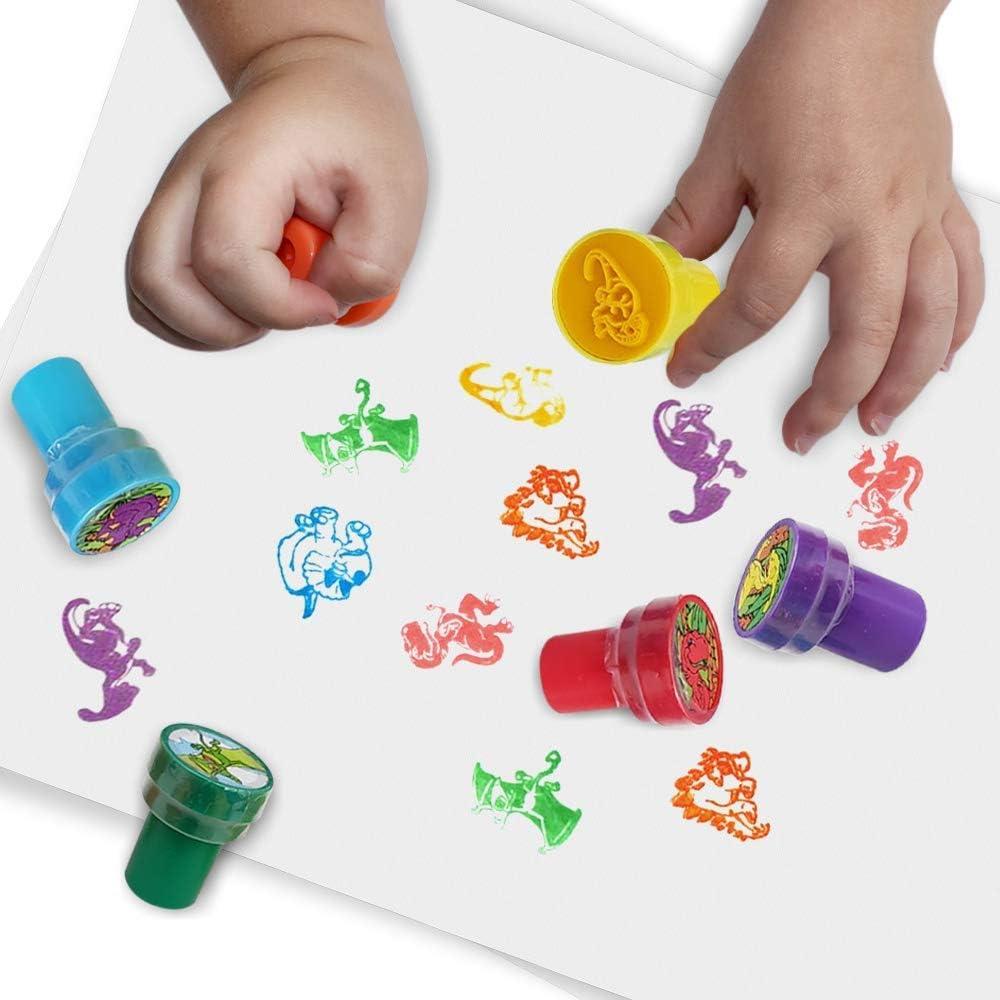 imageArtCreativity Dinosaur Stampers for Kids Pack of 24 PreInked Dino Kids Stamps Dinosaur Stamp Birthday Gift Party Favors Supplies Piata Fillers Arts n Crafts Teacher Stamps Set