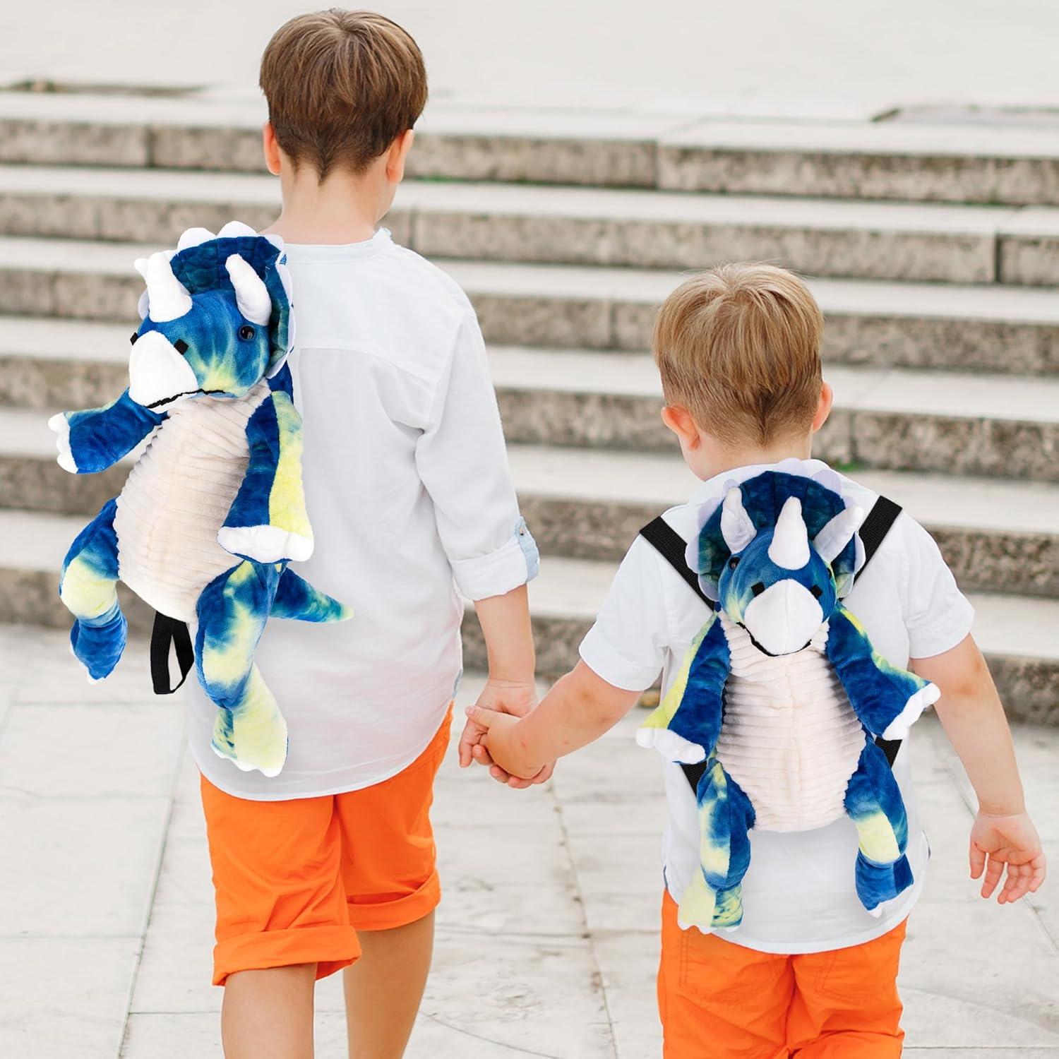 imageArtCreativity Plush TRex Backpack for Kids 1PC Dinosaur Bag for Kids with Adjustable Straps and Zipper Cool Dinosaurs Costume Accessories for Boys and Girls DinosaurGifts for Boys and GirlsTriceratops