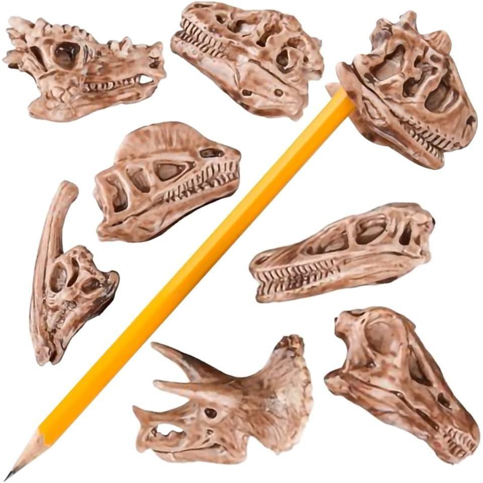 imageArtCreativity Dinosaur Fossil Pencil Tops Set of 12 Dinosaur Party Favors and Classroom Prizes for Kids Great Back to School Gifts for Boys and Girls Durable Plastic Dinosaur Pencil Toppers