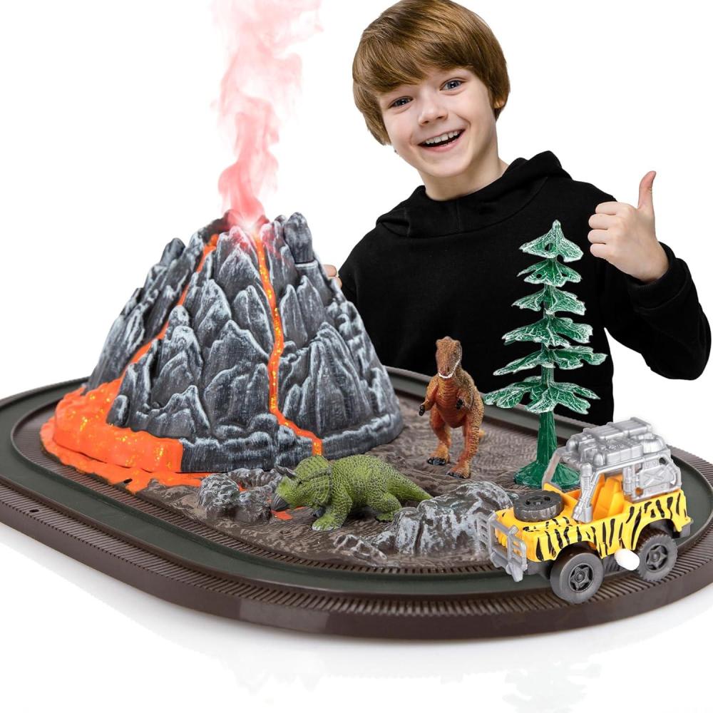 imageArtCreativity Dinosaur Playset with Volcano Eruptions Sounds ampamp Windup Truck