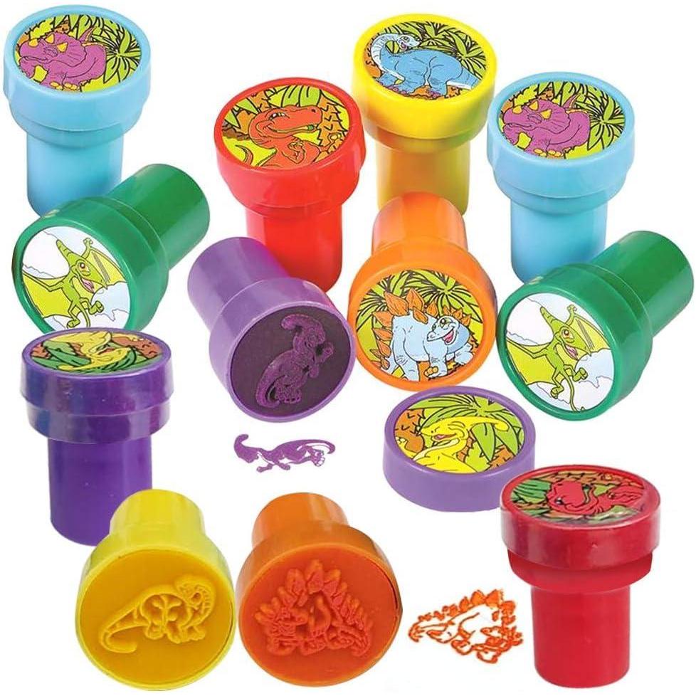 imageArtCreativity Dinosaur Stampers for Kids Pack of 24 PreInked Dino Kids Stamps Dinosaur Stamp Birthday Gift Party Favors Supplies Piata Fillers Arts n Crafts Teacher Stamps Set