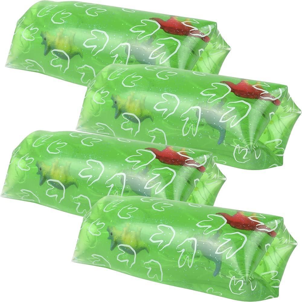 imageArtCreativity Jumbo Dinosaur Water Wiggler Toy Set of 4 Water Sensory Toy for Kids with Dino Figurines and Glitter Inside Stress Relief Fidget Toy for Boys and Girls Dinosaur Party Favors for Kids