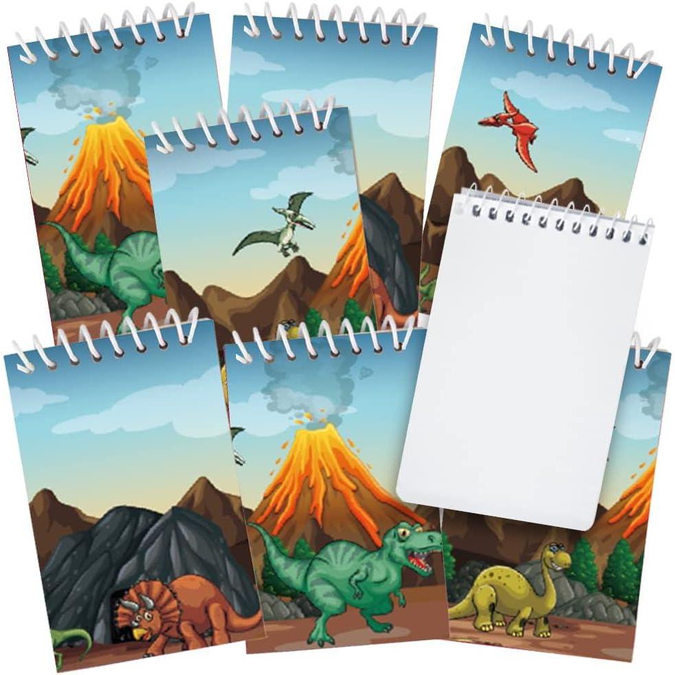 imageArtCreativity Mini Dinosaur Notebooks Pack of 16 Small Spiral Notepads with DinoThemed Covers Cute Stationery Supplies for School and Office Fun Birthday Party Favors Goodie Bag Fillers for Kids