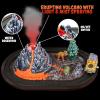 ArtCreativity Dinosaur Playset with Volcano Eruptions, Sounds & Wind-up Truck