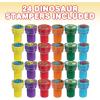 ArtCreativity Dinosaur Stampers for Kids, Pack of 24, Pre-Inked Dino Kids Stamps, Dinosaur Stamp Birthday Gift Party Favors Supplies, Piñata Fillers, Arts n Crafts Teacher Stamps Set