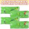 ArtCreativity Jumbo Dinosaur Water Wiggler Toy, Set of 4, Water Sensory Toy for Kids with Dino Figurines and Glitter Inside, Stress Relief Fidget Toy for Boys and Girls, Dinosaur Party Favors for Kids