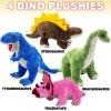 ArtCreativity Plush Dinosaur Stuffed Animals for Kids, Set of 4, Stuffed Dinosaurs Plushy for Boys and Girls Ages 3+, Plush Animals Dinosaur Toys for Kids
