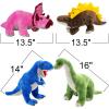 ArtCreativity Plush Dinosaur Stuffed Animals for Kids, Set of 4, Stuffed Dinosaurs Plushy for Boys and Girls Ages 3+, Plush Animals Dinosaur Toys for Kids