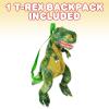 ArtCreativity Plush T-Rex Backpack for Kids, 1PC, Dinosaur Bag for Kids with Adjustable Straps and Zipper, Cool Dinosaurs Costume Accessories for Boys and Girls, DinosaurGifts for Boys and Girls(T-rex)