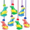 ArtCreativity Dinosaur Sand Art Bottle Necklaces, Pack of 12, Craft Kit with Shaped Bottles, Craft Party Supplies and Party Favors for Kids – Sand Sold Separately (Dinosaur)