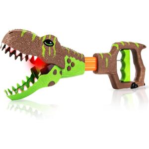 ArtCreativity Dino Grabber Toy for Kids with Lights & Sounds, Dinosaur Chomper with 3 Roaring Sounds and Red LED Light in Mouth, Cool Dinosaur Toys for Kids, Dinosaur Snapper, Batteries Included