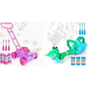 ArtCreativity Bubble Lawn Mower for Toddlers 1-3, Kids Bubble Blower Machine & Weed Wacker Bubble Machine – Electronic Weed Eater Toy with Bubble Solution Included, Grass Trimmer Toy with Lights/Sound