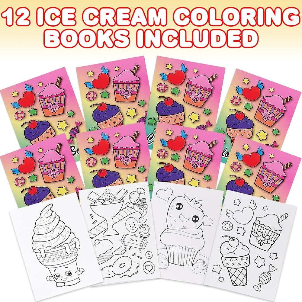 imageArtCreativity 12 pcs 5quot x 7quot Mini Ice Cream Coloring Books for Kids  Summer DessertThemed Bulk Activity Set  Party Favors Travel Size Classroom Supplies Toddler Arts ampamp Crafts Goodie Bag Fillers