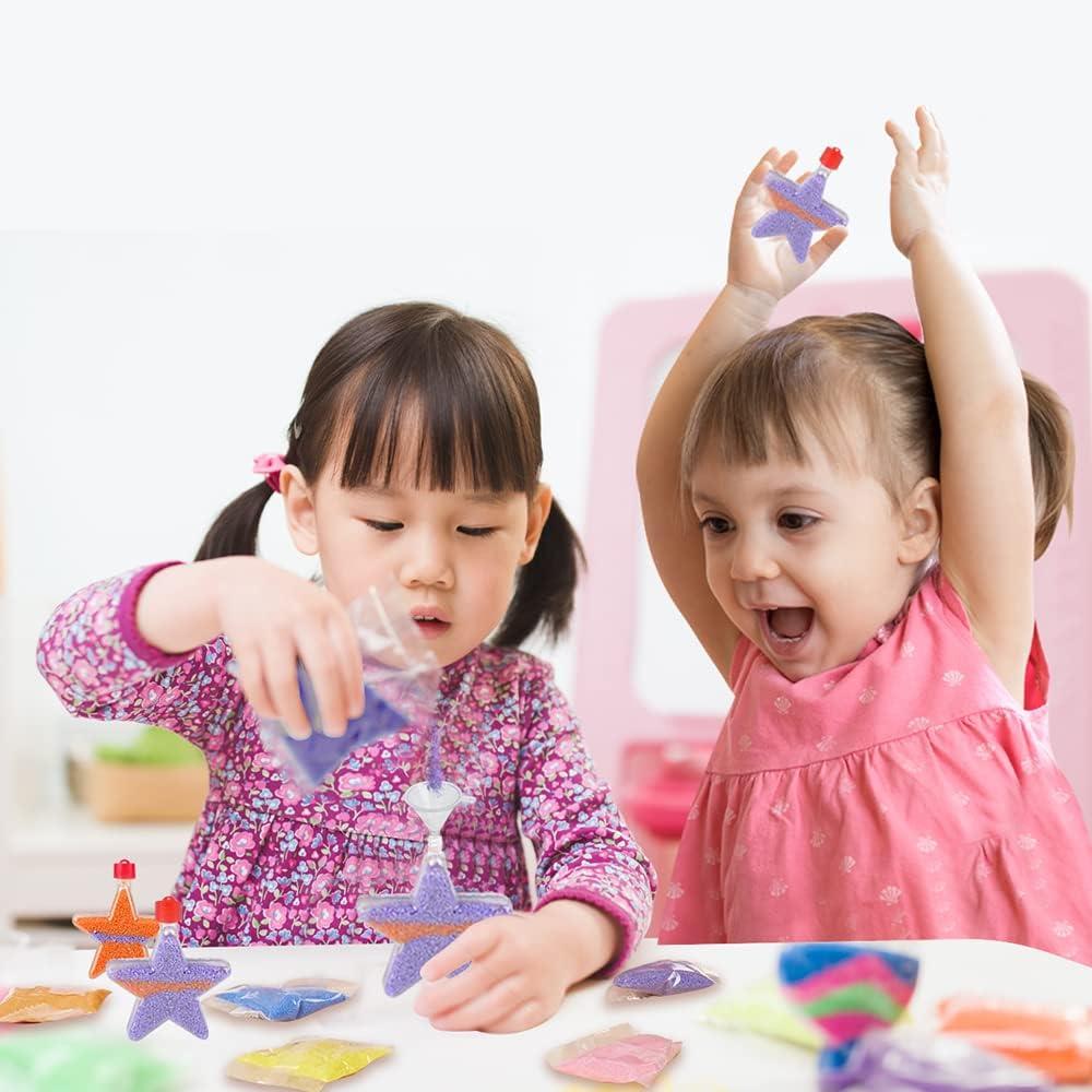 imageArtCreativity Star Sand Art Bottle Necklaces Pack of 12 Sand Art Craft Kit with Shaped Bottles Craft Party Supplies and Party Favors for Kids Sand Sold Separately Star