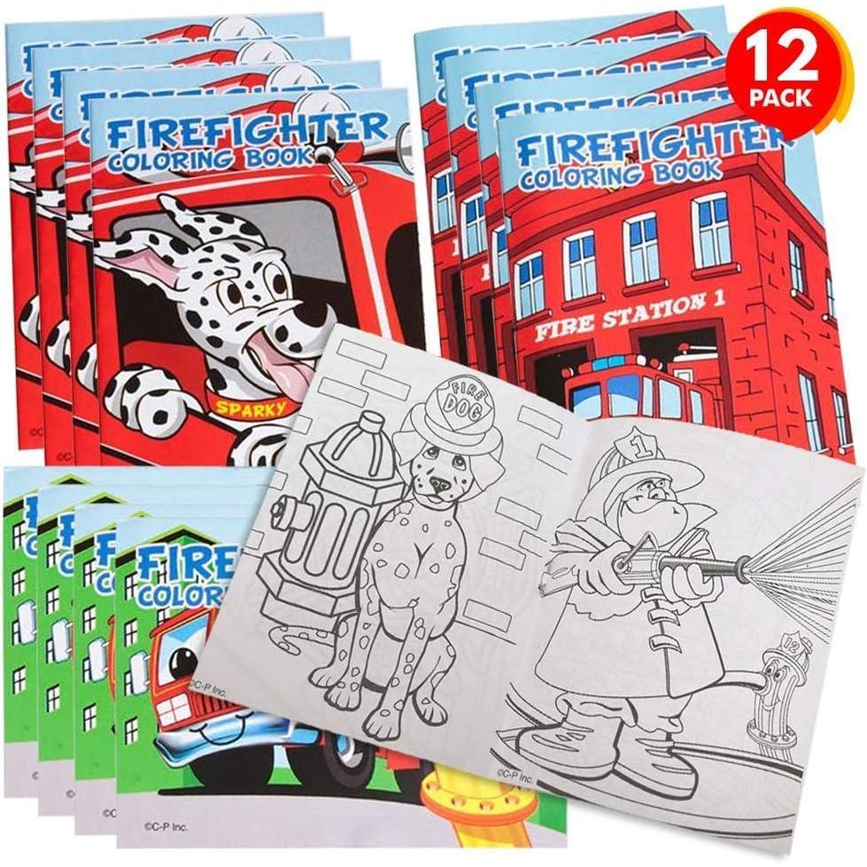 imageArtCreativity Firefighter Coloring Books  Pack of 128 Paged Assorted Mini Color Booklets Fun Fireman Goodie Bag Fillers Birthday Party Favors and Activities for Boys and GirlsFirefighter
