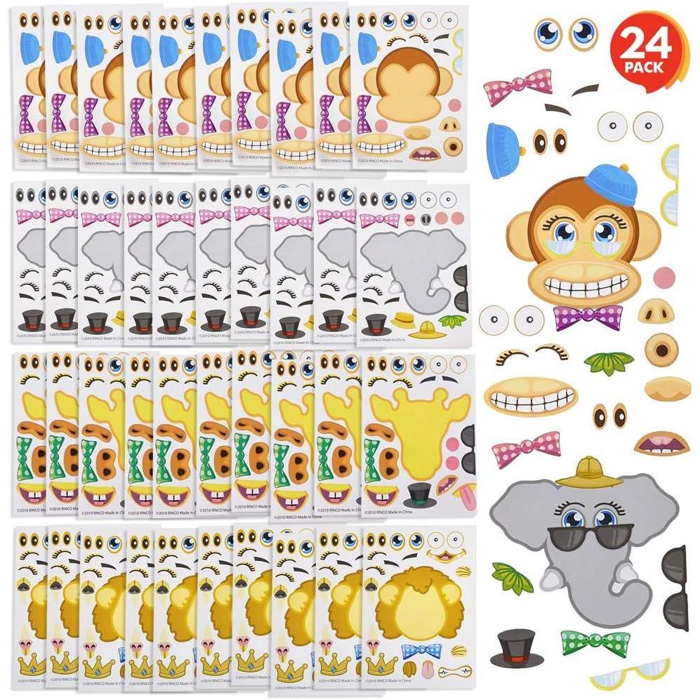 imageArtCreativity Make Your Own Zoo Sticker Assortment Set of 24 Sheets Unique Arts n Crafts Activity Supplies Kit for Kids Sticker Prize Fun Birthday Party Favor Goodie Bag Filler
