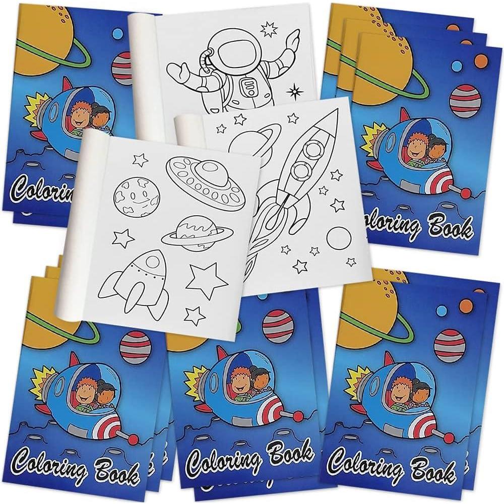 imageArtCreativity Space Coloring Books for Kids Set of 12 5 x 7 Inch Small Color Booklets Fun Treat Prizes Favor Bag Fillers Birthday Party Supplies Art Gifts for Boys and Girls
