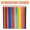 ArtCreativity Multicolor Pencils – 24 Pack of Pre-Sharpened Colored Pencils for Kids & Adults, Great for School Art Projects, Drawing, and Creative Coloring Fun(Multi-colored Pencils)