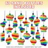 ArtCreativity Sand Art Bottle Necklaces Assortment for Kids, Bulk Pack of 60, Collection of Sand Art Craft Bottle Necklaces, Fun Party Supplies & Favors for Boys and Girls – Sand Sold Separately