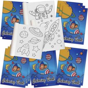 ArtCreativity Space Coloring Books for Kids, Set of 12, 5 x 7 Inch Small Color Booklets, Fun Treat Prizes, Favor Bag Fillers, Birthday Party Supplies, Art Gifts for Boys and Girls