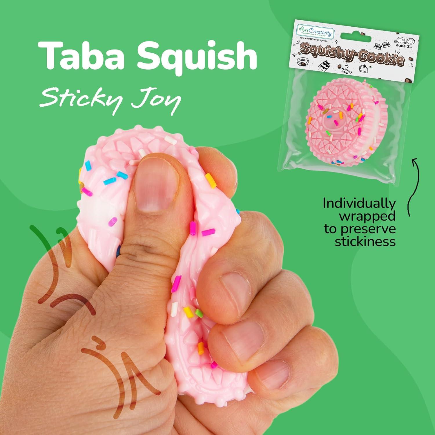 imageArtCreativity Squishy Treats Fidget Toys for Kids and Adults  4 Pack  Super Soft Squishy Dessert Include Sandwich Cookie Donut Croissant and Waffle  Squeeze Toys for Stress Relief and AnxietySquishy Cookies