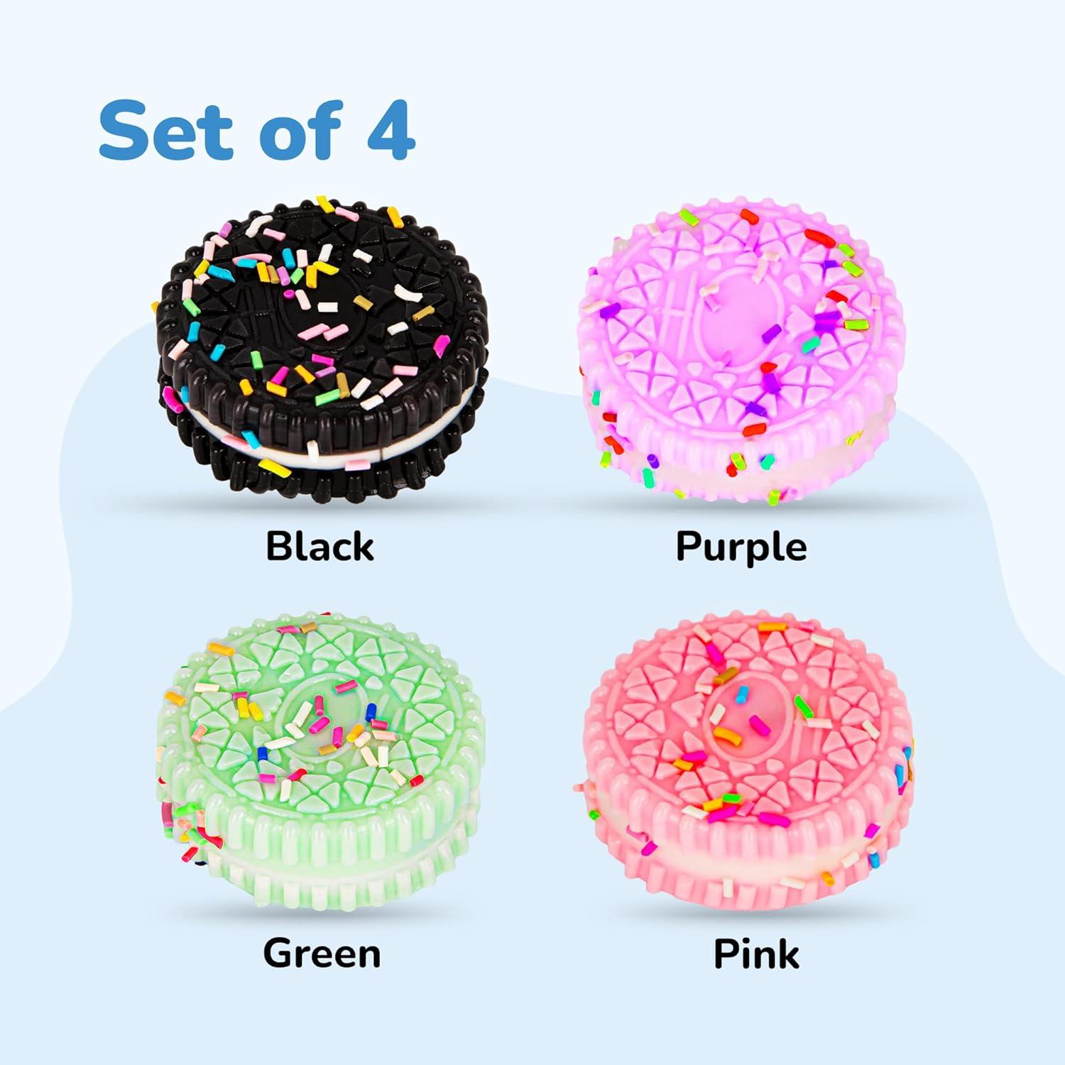 imageArtCreativity Squishy Treats Fidget Toys for Kids and Adults  4 Pack  Super Soft Squishy Dessert Include Sandwich Cookie Donut Croissant and Waffle  Squeeze Toys for Stress Relief and AnxietySquishy Cookies