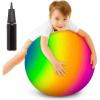 ArtCreativity Rainbow Playground Ball for Kids with Hand Pump, Bouncy 18 Inch Rubber Kick Ball for Backyard, Park & Beach Outdoor Fun, Beautiful Rainbow Colors, Durable Outdoor Toys for Boys & Girls(1 pack)