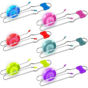 ArtCreativity Retro Light Up Gyro Wheels Set for Kids- Includes 6, 8.5 Inch Rail Twisters, Mesmerizing Spinning and Lighting Effects Design- Top Fun Gift for Boys and Girls(6 Pack [Red – Blue – Green – Pink – Purple – Teal])
