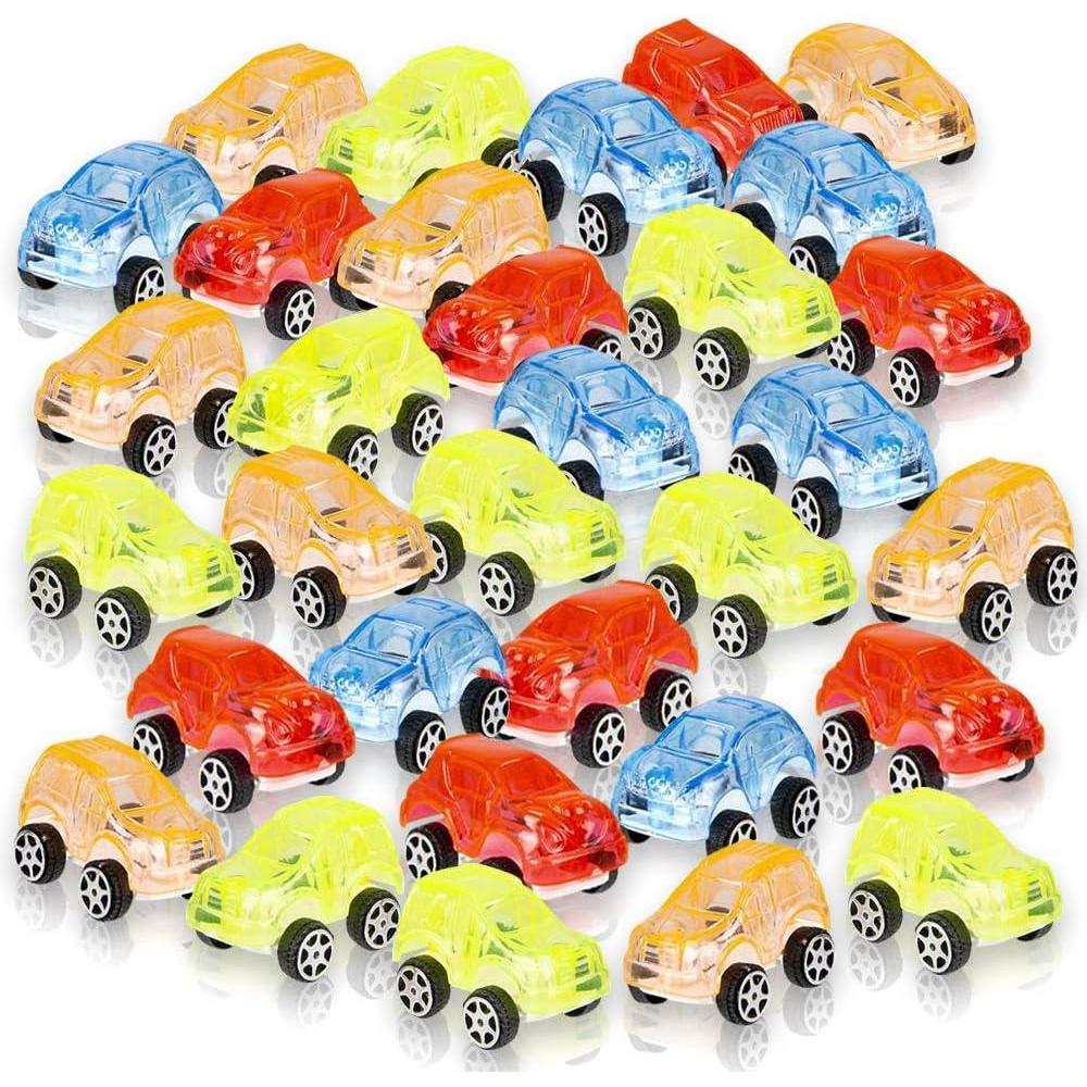 imageArtCreativity Mini Transparent Action Cars for Kids Set of 24 Miniature Racers in Assorted Colors Birthday Party Favors Goodie Bag Fillers Small Carnival and Contest Prize for Boys and Girls