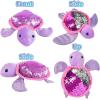 ArtCreativity Flip Sequin Sea Turtle Plush Toy, 1PC, Soft Stuffed Sea Turtle with Color Changing Sequins, Cute Home and Nursery Animal Decorations, Calming Fidget Toy for Girls & Boys, 10.5 Inches