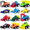 ArtCreativity 12 Pack Mini Construction Vehicles for Kids – Pull Back Toy Cars and Trucks, Fun Prize Box Toys for Toddlers, Great for Party Favors, Birthday Gifts for All Ages
