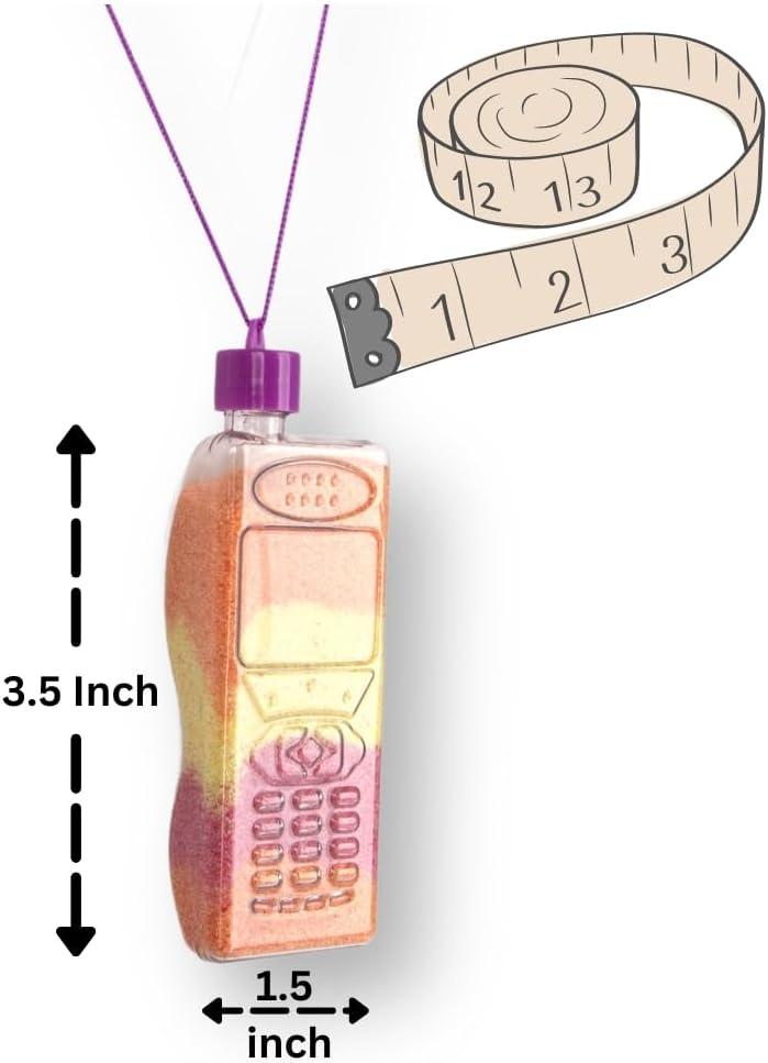 image:imageArtCreativity Cellphone Art Bottle Necklaces Pack of 12 Sand Art Craft Kit with Shaped Bottles Craft Party Supplies and Party Favors for Kids Sand Sold Separately Cellphone