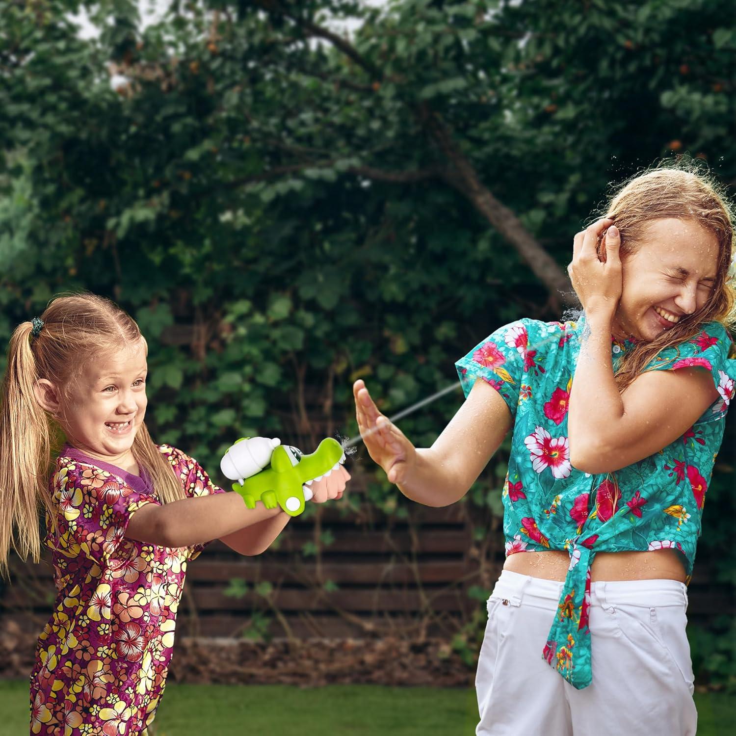 image:imageArtCreativity Squirt Gun for Wrist Set of 2 Small Squirt Guns for Kids Animal Squirt Toys 1 Crocodile and 1 TRex Design Water Squirt Toy for Kids Squirt Guns for Bath or Outdoor Summer Fun