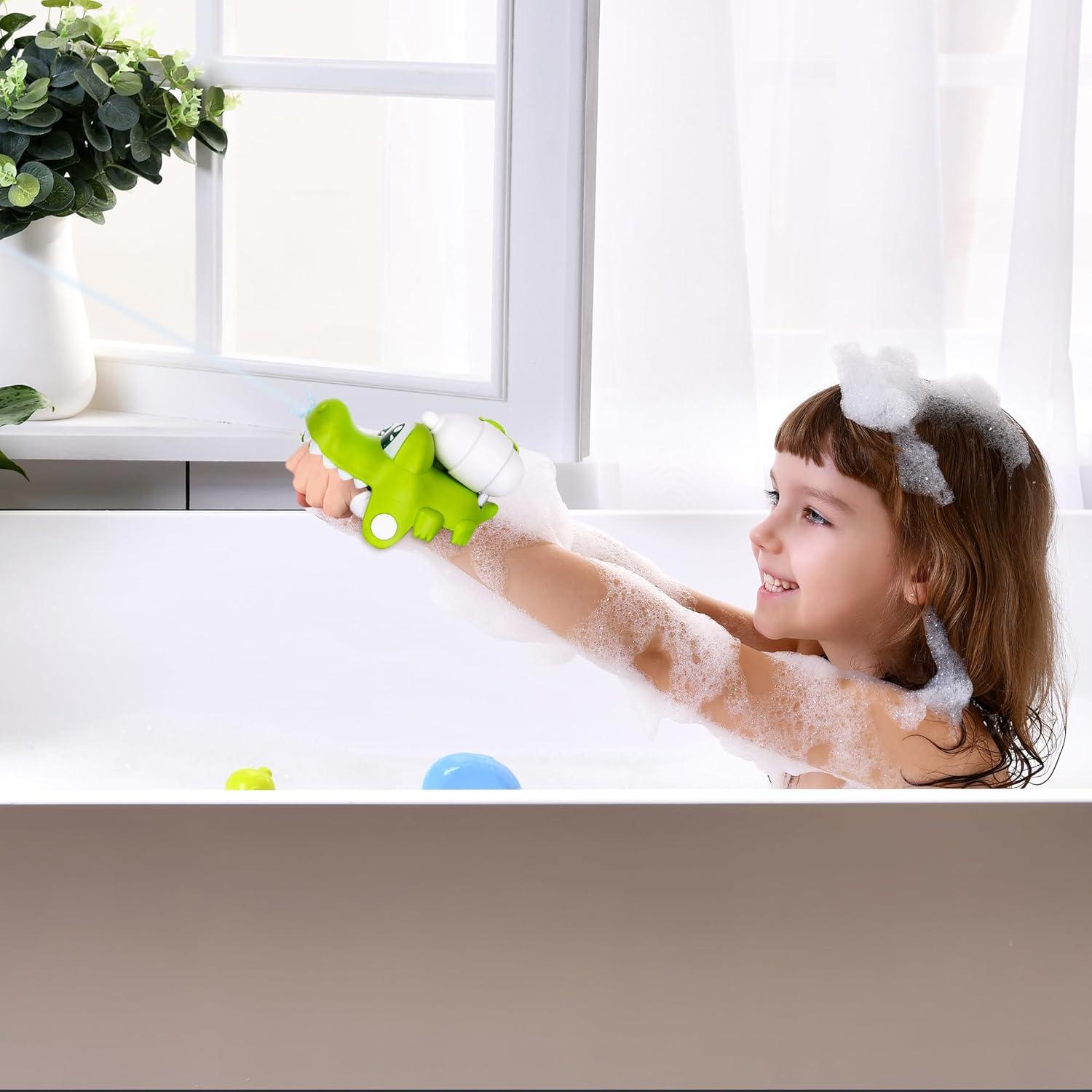 image:imageArtCreativity Squirt Gun for Wrist Set of 2 Small Squirt Guns for Kids Animal Squirt Toys 1 Crocodile and 1 TRex Design Water Squirt Toy for Kids Squirt Guns for Bath or Outdoor Summer Fun