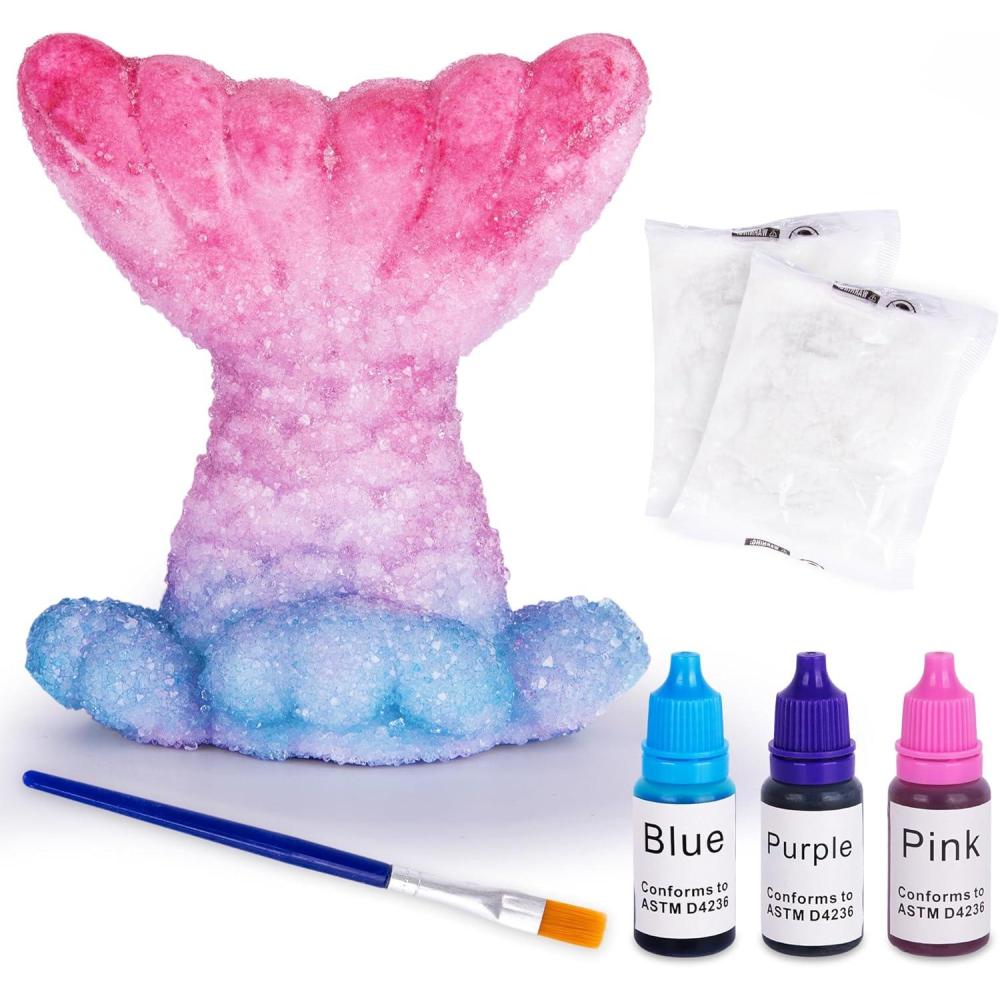 image:imageArtCreativity Mermaid Crystal Growing Craft Kit for Girls With Tail Powder Submerging Cup 3 Dye Bottles Paintbrush amp Paint Tray  Arts and Crafts for Girls 68