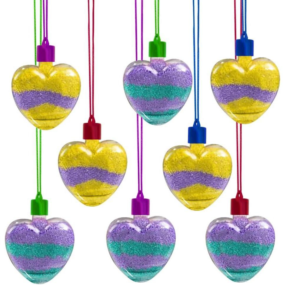 image:imageArtCreativity Valentines Sand Art Heart Bottle Necklaces Pack of 12 Sand Art Craft Kit with Heart Shaped Bottles Craft Party Supplies and Party Favors for Kids Sand Sold Separately36 Pack