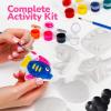 ArtCreativity Ocean Animals Plaster Painting Kit for Kids – 6 Aquatic Plaster Figurines, 2 Paint Sets, 2 Brushes, and 6 Circle Magnets for Display – 8 Different Paint Colors – Kids Painting Set(Ocean Animals)