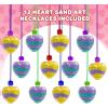 ArtCreativity Valentines Sand Art Heart Bottle Necklaces, Pack of 12, Sand Art Craft Kit with Heart Shaped Bottles, Craft Party Supplies and Party Favors for Kids – Sand Sold Separately(12)