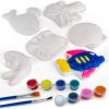 ArtCreativity Ocean Animals Plaster Painting Kit for Kids – 6 Aquatic Plaster Figurines, 2 Paint Sets, 2 Brushes, and 6 Circle Magnets for Display – 8 Different Paint Colors – Kids Painting Set(Ocean Animals)