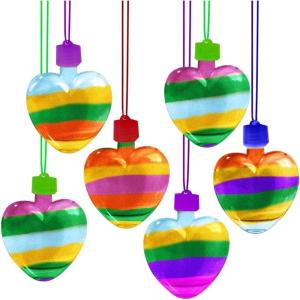 ArtCreativity Valentines Sand Art Heart Bottle Necklaces, Pack of 12, Sand Art Craft Kit with Heart Shaped Bottles, Craft Party Supplies and Party Favors for Kids – Sand Sold Separately(12)