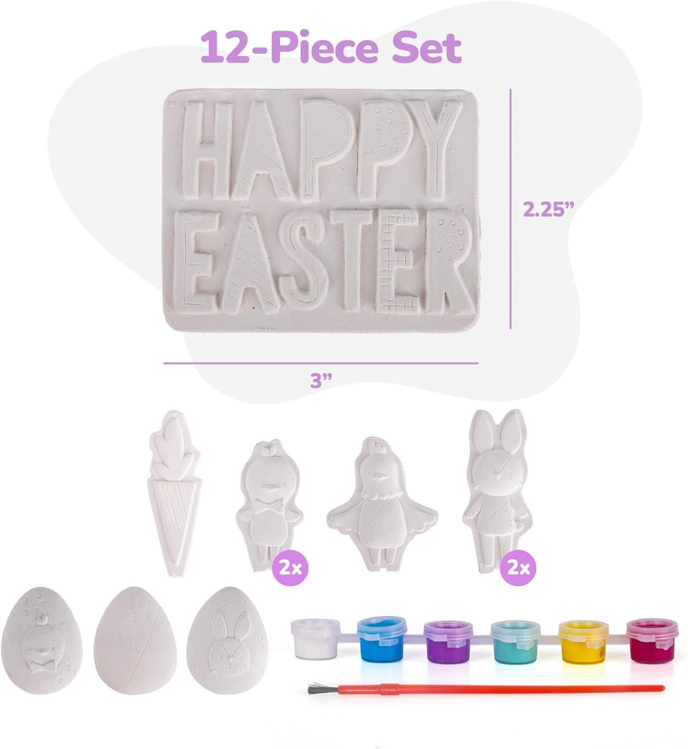 image:imageArtCreativity Easter Plaster Painting Kit 17 Piece Set Includes EasterInspired Designs Paint and Paintbrush Fun Crafts for Kids Activities for Boys and Girls Ages 3 and Up