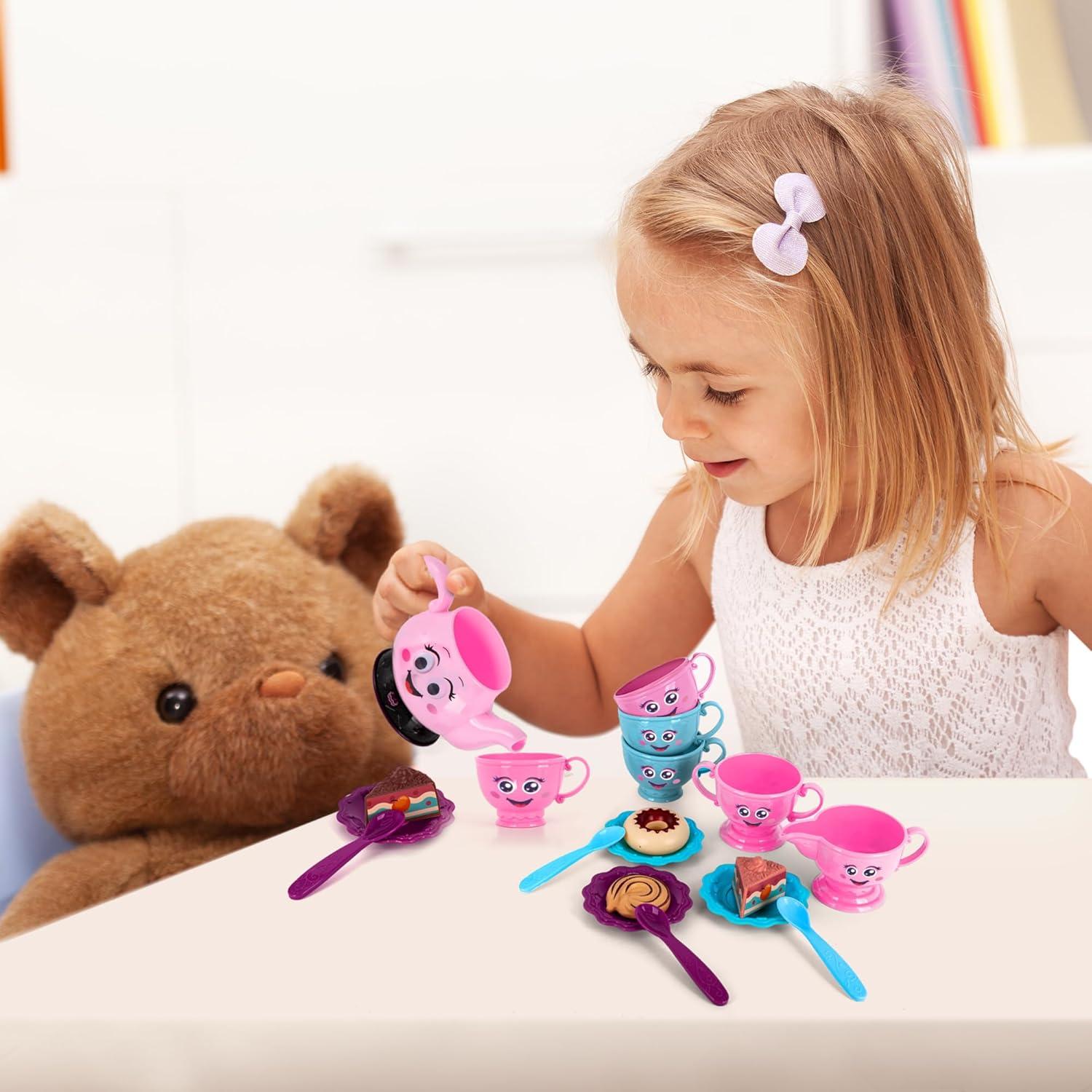 image:imageArtCreativity Musical Tea Set for Girls 19 Piece Girls Tea Party Set Toddler Tea Set with Motion Activated Pouring Sound Music and Tea Sets for Toddlers 35