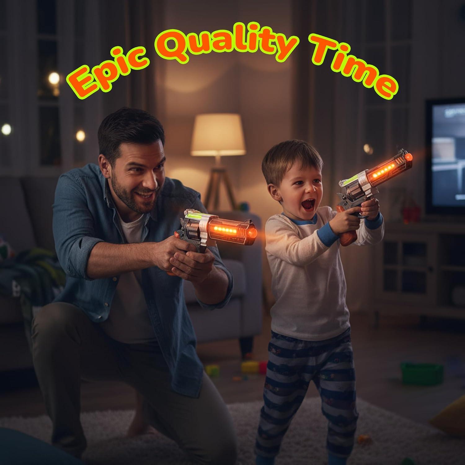 image:imageArtCreativity Toy Revolver Gun with Lights and Sound 12 Inch Revolver with Cool LED Effects and Realistic Firing Sounds Light Up Toy Guns for Boys Great Gift for Kids Batteries Included